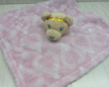 HB Hudson baby Tan princess teddy bear hearts Pink Plush security blanke... - $13.50