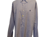 Ralph Lauren Long Sleeve Dress Shirt Light Blue Plaid 17 1/2&quot; - $14.24