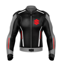 Suzuki Gray Leather Racing Jacket - $129.00