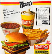 1981 Wendy&#39;s Restaurant Advertisement Vintage Fast Food San Diego DWV11A - $35.14 CAD