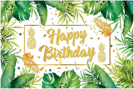 Palm Birthday Decorations Tropical Party Banner Decorations Hawaiian Lua... - £14.86 GBP
