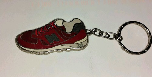 C-CAP Tennis Shoe Sneaker Keychain Metal Double Sided N Navy Blue Side R... - $24.46