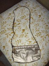 Elliot Lucca Crossbody Bag Gold Metallic Leather 12” X 6” - $22.80