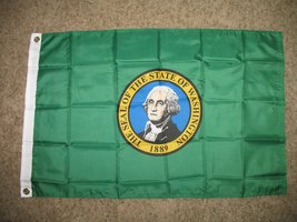 USA Flag &amp; State of Washington 2X3 Flag Banner - £3.47 GBP