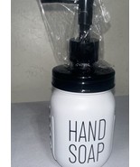 Farmhouse Mouthwash Dispenser for Bathroom, 16 Oz White Glass Mason Jar ... - $16.83