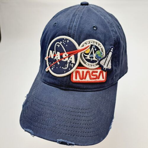 Primary image for Nasa Embroidered Patches Dad Cap Hat Navy Blue American Needle Relaxed Cotton