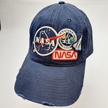 Nasa Embroidered Patches Dad Cap Hat Navy Blue American Needle Relaxed Cotton - £17.44 GBP