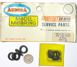 4pc 1965 Aurora O-Gauge Standard Slot Car Tires 8717 Rare Good Rubber! 1/4&quot; 027 - £11.98 GBP