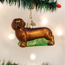 Old World Christmas Dachshund Glass Dog Christmas Ornament 12219 - £14.28 GBP