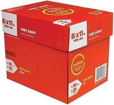 8.5&quot; X 11&quot; Copy Paper 20 Lbs 92 Brightness 2500/Carton - £57.87 GBP