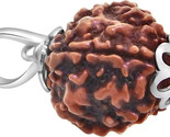 5 Mukhi 10 mm Rudraksha 925 Silver Pendant Certified Lord Shiva&#39;s Panchm... - $25.47