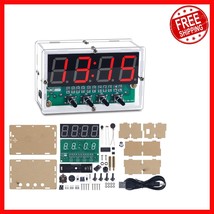4-Digit Rechargeable DIY Digital Clock Kit - Perfect Soldering Practice ... - $25.21