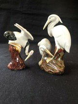 Antique Porcelaine Petit Paire De Figurines Oiseaux. Marquée Bas - £59.55 GBP