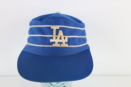 Vtg 80s Distressed Los Angeles Dodgers Baseball Pillbox Snapback Hat Cap Blue - £94.62 GBP
