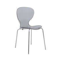 LeisureMod 32.25 x 17 x 16.25 in. Modern Oyster Transparent Side Chair T... - $164.42