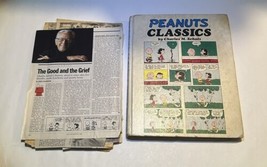 Peanuts Classics Hard Cover Book W/ Historical Newspaper Clippings Vintage 1970 - £30.83 GBP