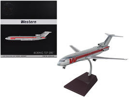 Boeing 727-200 Commercial Aircraft &quot;Western Airlines&quot; (N2805W) Silver with Red S - £98.55 GBP