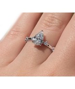 Lab diamond engagement ring, Pear shape diamond ring, solitaire engageme... - $2,601.97 CAD+