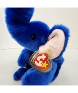 1998 Retired Ty Beanie Buddy Peanut The Elephant Plush Royal Blue With Tag - £12.56 GBP