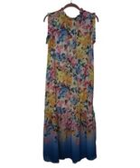 Ador Large Floral Print Chiffon Dress with Gradient Hem without belt - €39,73 EUR