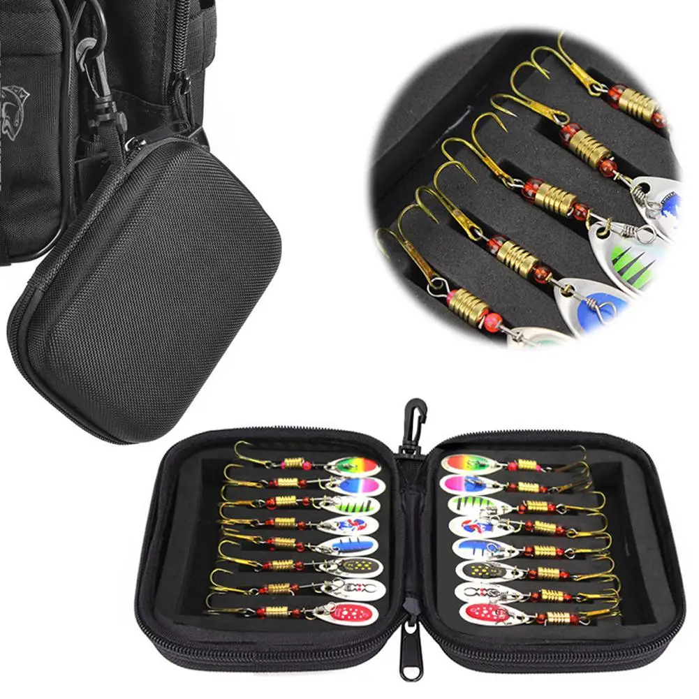 Sporting 16Pcs Fishing Lures Spinners Baits Spoon Set with Tackle Bag Trout BA S - £35.09 GBP