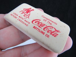 Vintage 1960&#39;s Coca Cola Bottling Co Eraser White Red Advertisement Gift... - $13.09