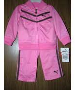 Puma Baby Girls 2 Pc Tracksuit Set, Pink Color. Size 12 Months. NWT - $29.99