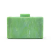 Mint Green Marble Acrylic Evening Bag Elegant Woman Clutch Purse   Chain Wallets - £144.40 GBP