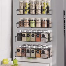 4Pack Strong Magnetic Spice Rack Organizer Seasoning Shelf For Refrige Microwave - £44.75 GBP