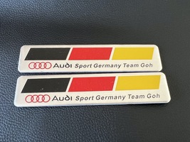 2PCS AUDI Aluminum Reflective Strips Logo Glossy Silver A3 A4 A5 A6 Q7 S3 S4 Q5  - £28.76 GBP