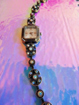 Women’s Vintage Gruen Watch - GR8741 Brown Jeweled New Battery - £11.37 GBP