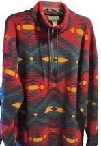 Campus Vintage Men’s Large Tribal 1/4 Zip Long Sleeve Fleece Jacket Pull... - $39.60