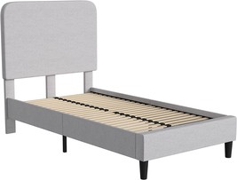 Flash Furniture Addison Platform Bed - Light Grey Fabric Upholstery - Twin - - £311.61 GBP