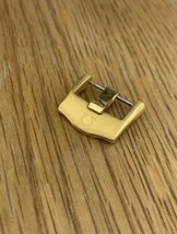 18mm yellow gold plated  brushed pin Buckle for omega - £25.03 GBP
