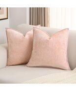 FUTEI Pink Chenille Throw Pillow Covers 22x22 Inch Set of 2 Soft Cozy Edge - $437.32 MXN FUTEI Pink Chenille Throw Pillow Covers 22x22 Inch Set of 2 Soft Cozy Edge - $437.32 MXN
