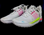 Puma Anzarun Women’s White Neon Pink Blue Yellow Running Sneaker Size 7 - $22.76