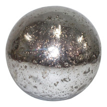 8&quot; Decorative Orbs Silver Hammered Glass Sphere Ball Set of 2 - £70.41 GBP
