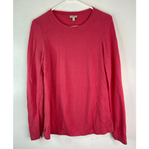 Talbots Long Sleeve Crew Neck Knit Top Women Size M Pink Cotton Blend - $12.60