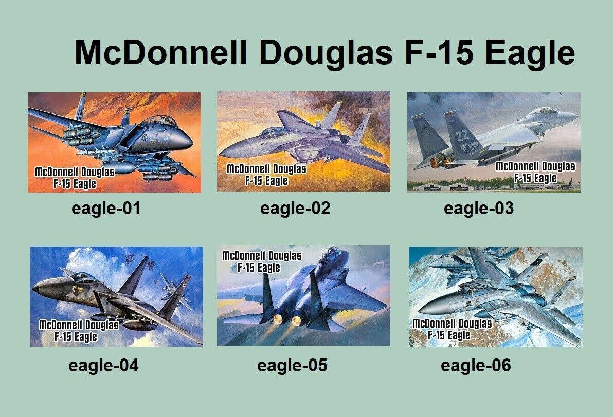 Primary image for 6 Different McDonnell Douglas F-15 Eagle Warplane Magnets
