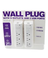 Tech 2 Wall Plug With 9 Outlets &amp; 2 USB Ports - $20.78