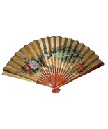 Huge Hand Painted Peacock Authentic Antique Asian Chinese Wall Decor Fan... - £149.71 GBP