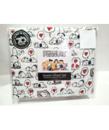 Berkshire PEANUTS Snoopy VALENTINES DAY Sheet Set Black White Red QUEEN - €46,26 EUR