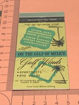 Vintage Matchbook Cover  Gulf Winds Apt.&amp; Villas St. Petersburg,Florida  gmg - £9.72 GBP