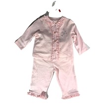 New Little Me Girls Baby Infant Size 6 Months Pink 2 Piece Set Pants Long Sleeve - £11.67 GBP