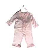 New Little Me Girls Baby Infant Size 6 Months Pink 2 Piece Set Pants Long Sleeve - $14.84