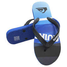 Nwt Quiksilver Msrp $39.99 Men&#39;s Blue Beach Wave Thong Flip Flops Sandals - £16.23 GBP