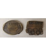 USA Olympic Brass Belt Buckle Lot of Two 1984 &amp; 1988 - $463.90 MXN