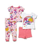 Trolls Poppy and Viva Sisters Rainbow Toddler Girl&#39;s 4-Piece Pajama Set - $552.28 MXN