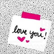 Cocktail Paper Napkins, 5 x 5-In LOVE NOTE - £6.73 GBP