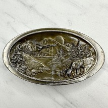 C+J Vintage 1987 River Mountain Wildlife Belt Buckle Made in USA - £15.50 GBP